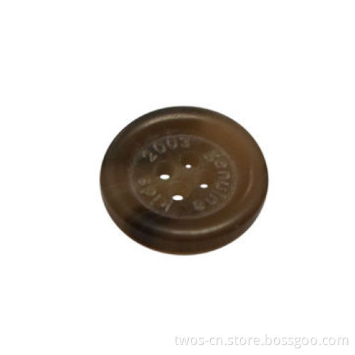 Imitation Horn Polyester Button, Laser Logo, Available in Various Patterns/Designs